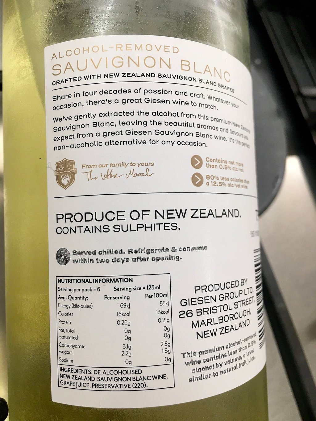 0% wine