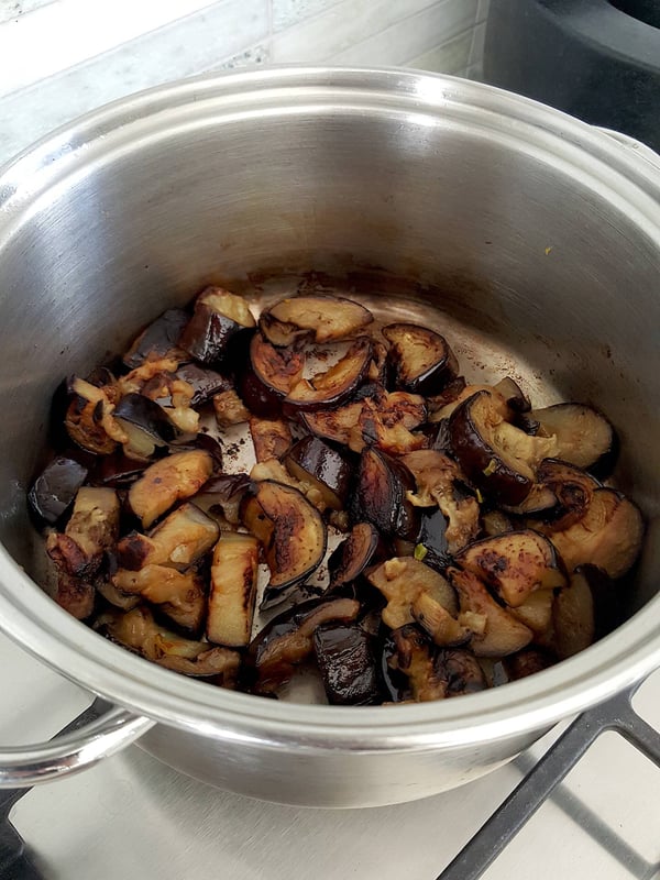 Stewed Chickpeas with Spinach & Eggplant