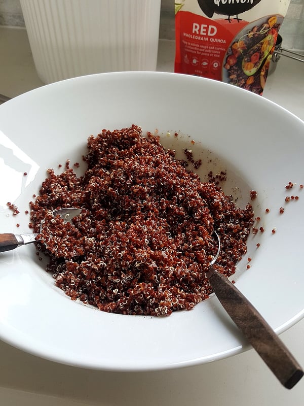 Red Quinoa with Charred Asparagus