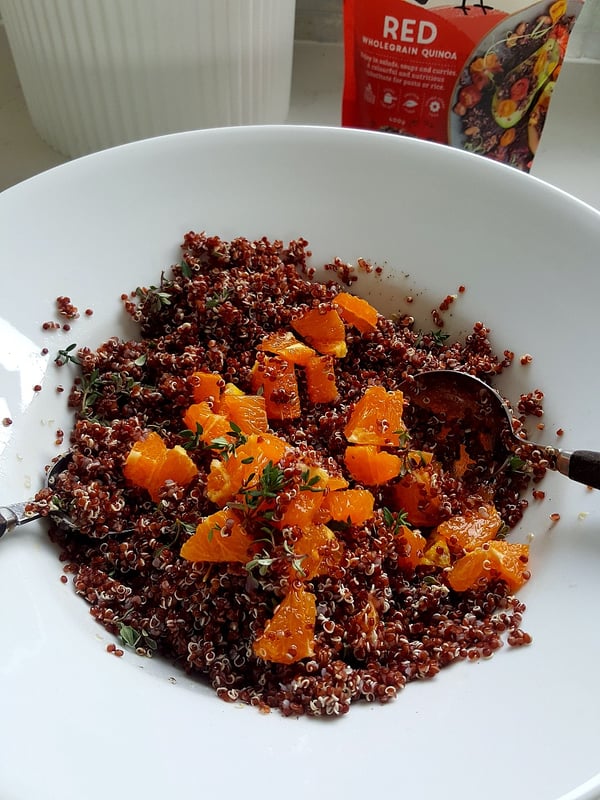Red Quinoa with Charred Asparagus