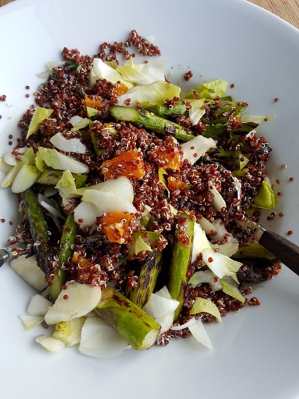 Red Quinoa with Charred Asparagus