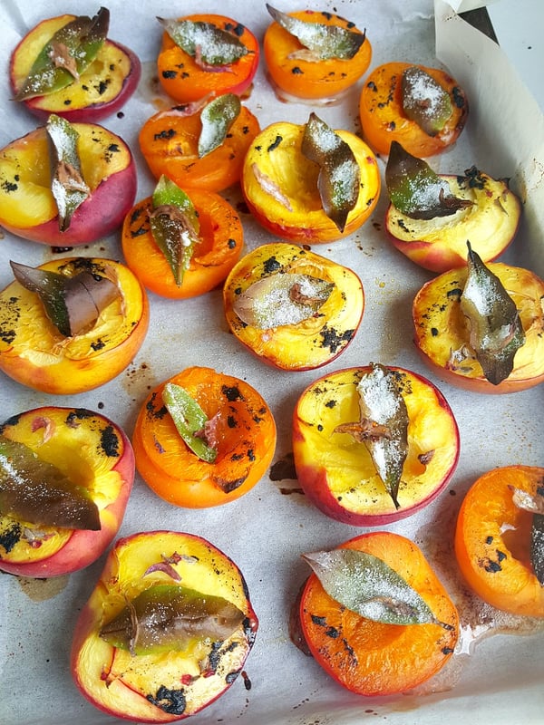 Baked Fruit with Lavender Petals