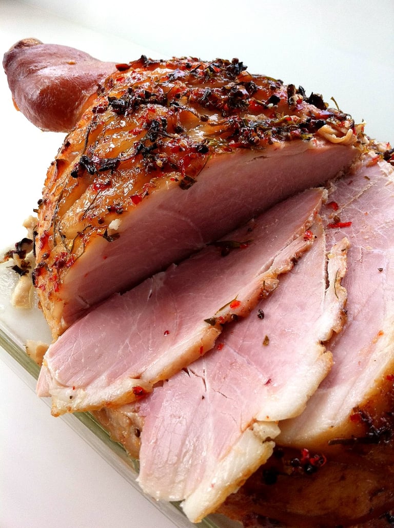 Ham with skin on