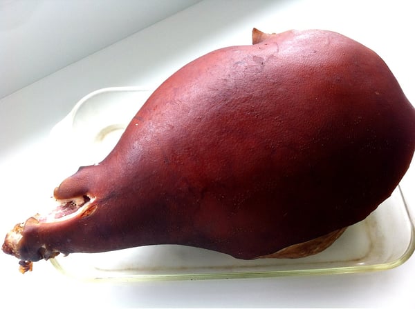 Ham with skin on