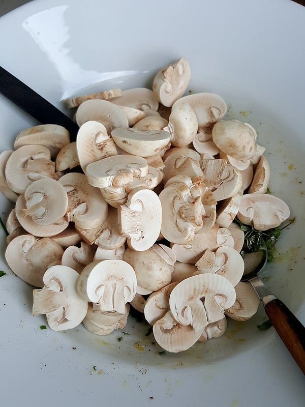 Mushroom Salad with Green Peppercorns