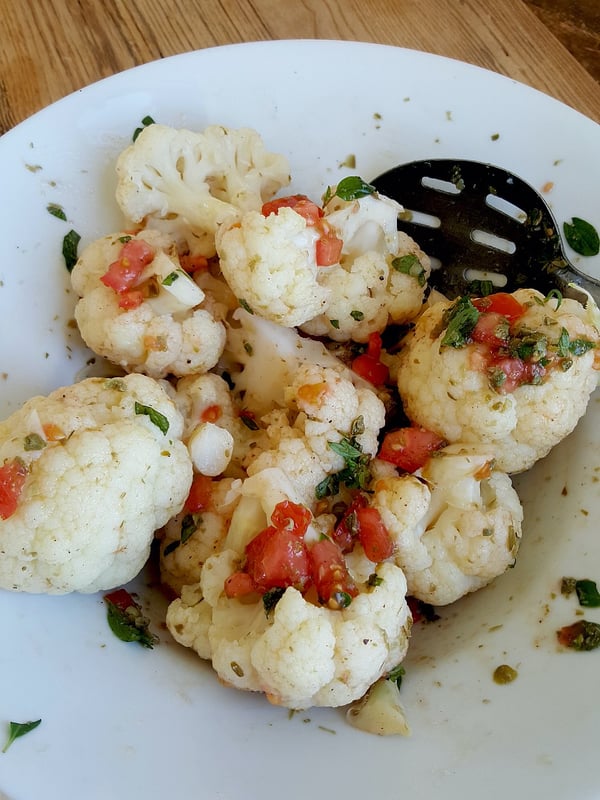 Roasted Cauliflower & Shallots with Double Cheese Crust
