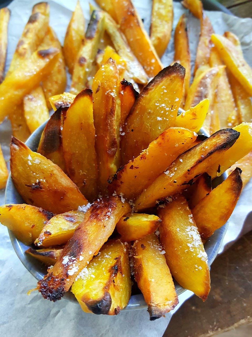 kumara chips with salt
