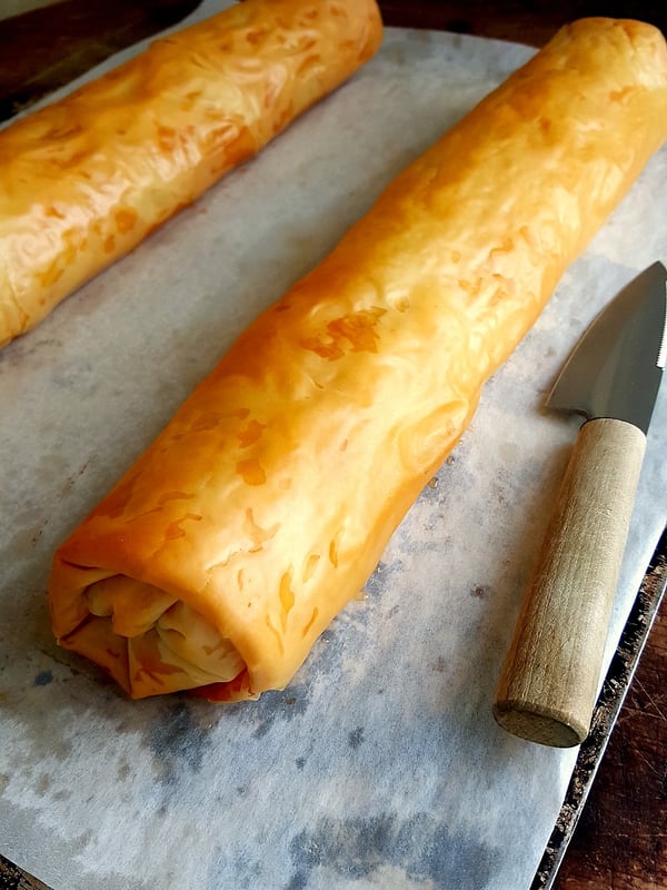 Hot-smoked Salmon & Dill Flaky Filo Pie