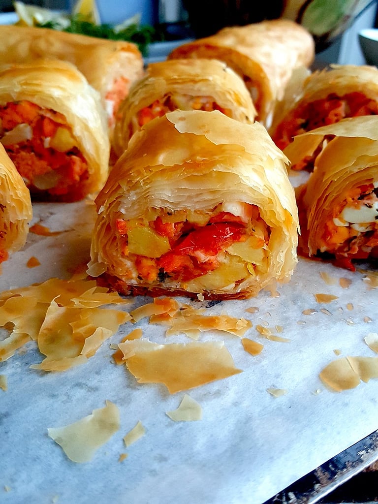 Hot-smoked Salmon & Dill Flaky Filo Pie