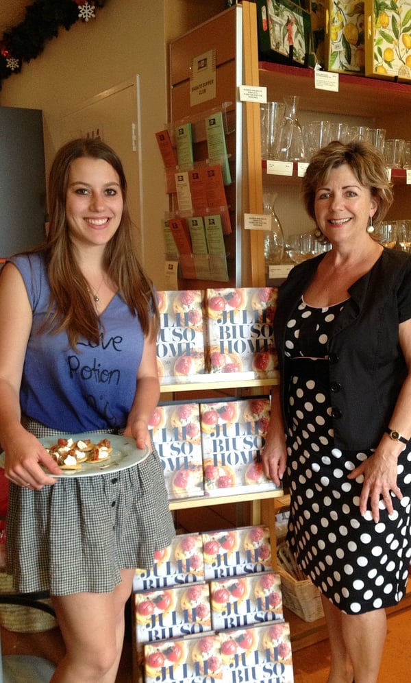 Ilaria & Julie Biuso with Julie's book Julie Biuso At Home