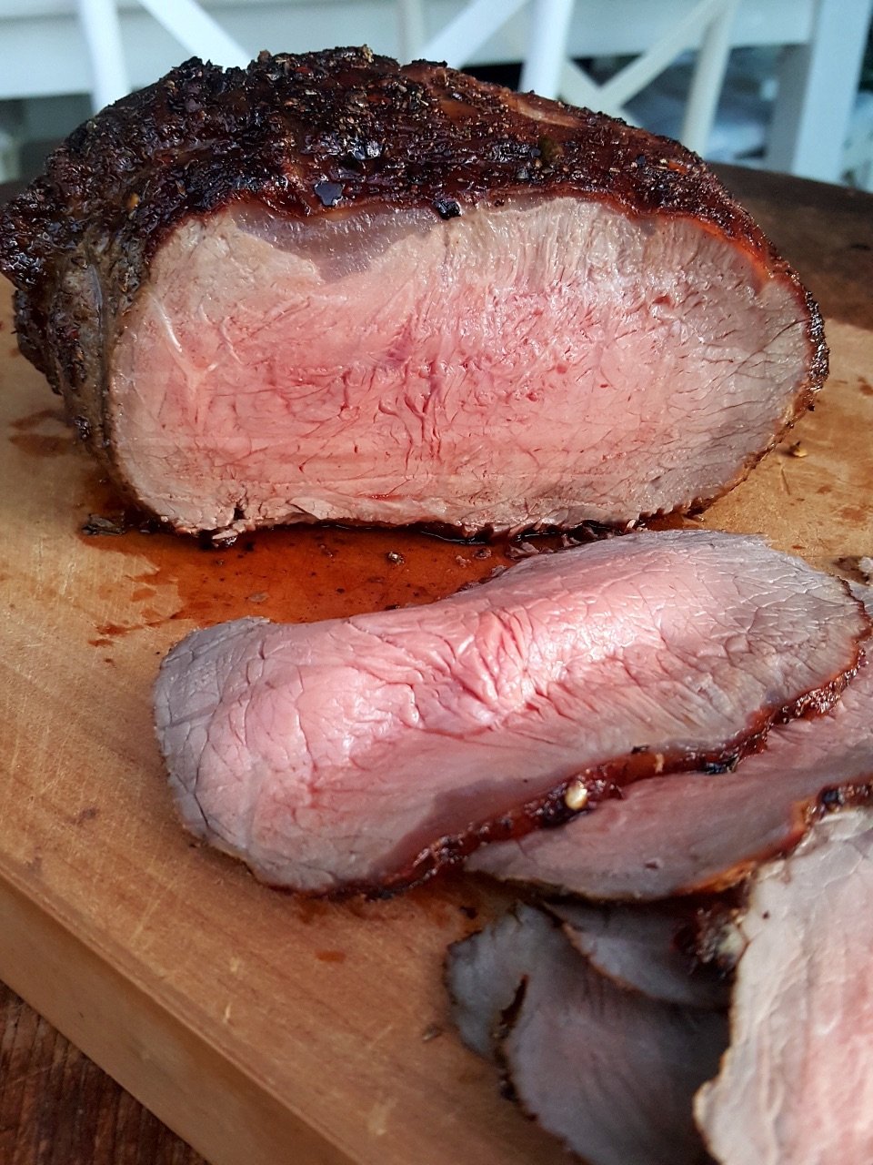 Spiced Beef cooked to medium-rare