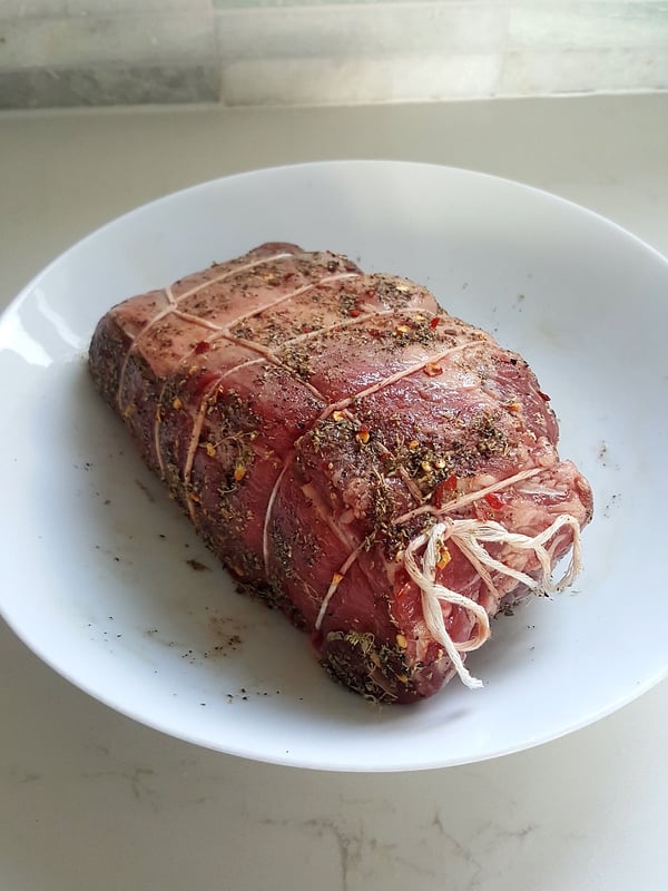 Spiced Beef ready for cooking.