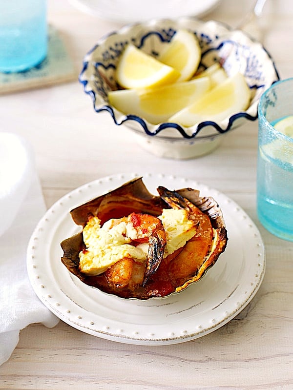 Baked Prawns with Feta-