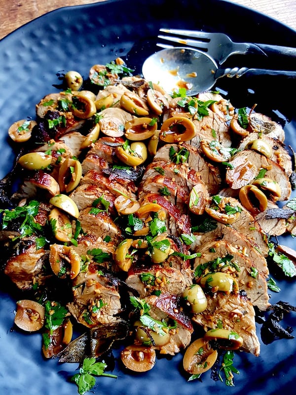 Pork Fillets with Green Olives & Sherry