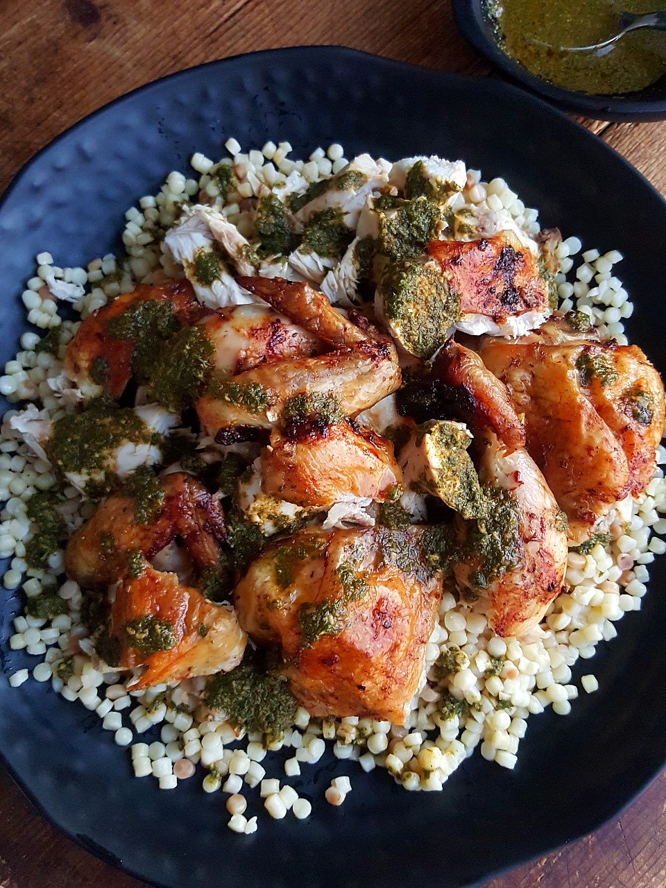 Spatchcock Chicken with Chermoula Dressing