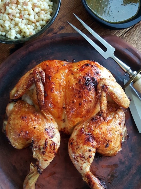 Spatchcock Chicken with Chermoula Dressing