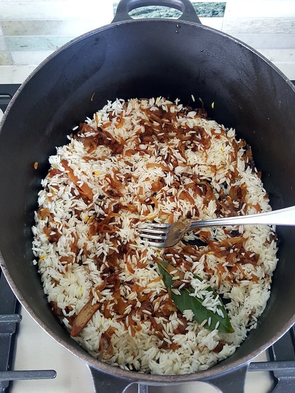 Layering Lamb Biriani