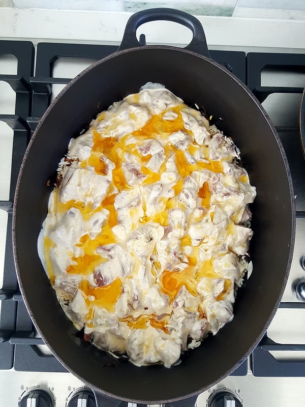 Layering Lamb Biriani