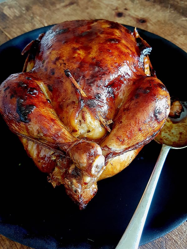 Roasted Chicken with Hazelnut Ricotta Stuffing