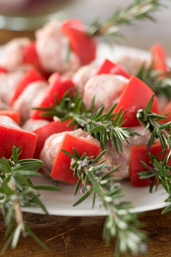 Sausage & Red Pepper Kebabs