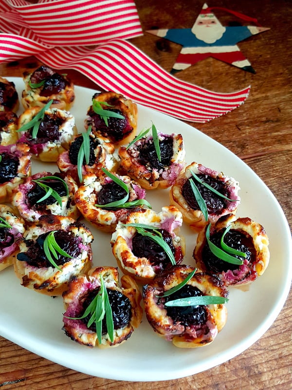 Balsamic Cherry & Goat's Cheese Tartlets