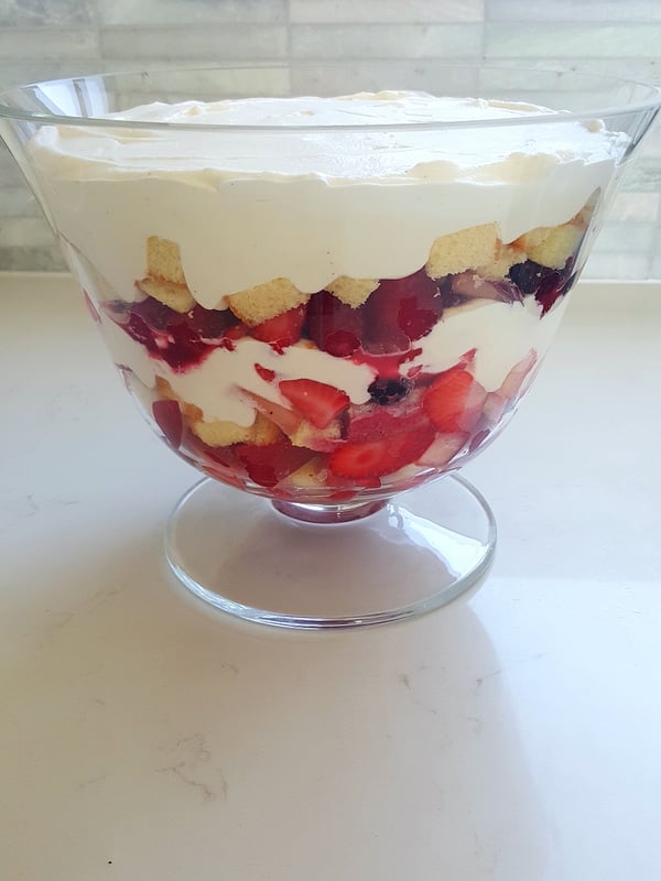 Nectarine & Berry Trifle
