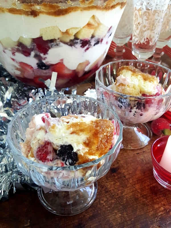 Nectarine & Berry Trifle