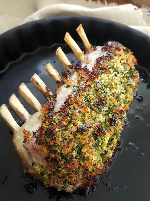 Racks of Lamb with Parsley Shallot Crumble