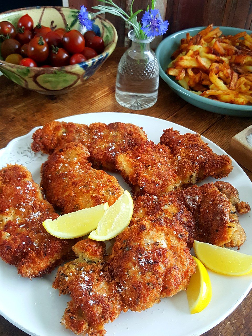 Crusty Chicken Thighs with Caper Mayo