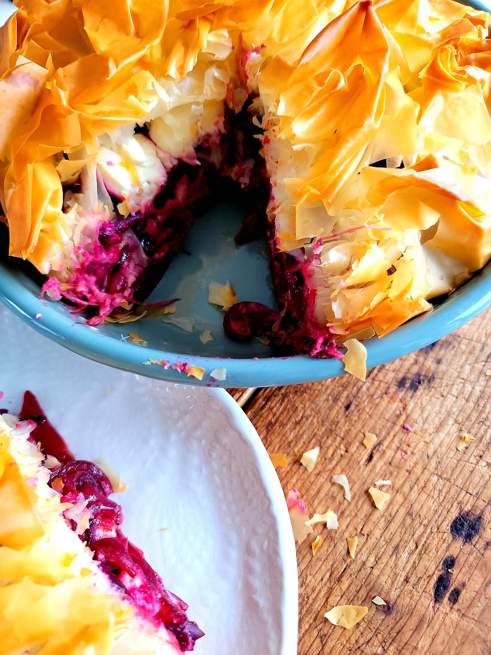 Beetroot & red Onion Filo Pie