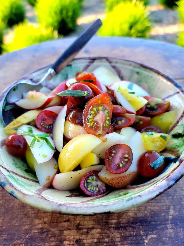 Tomato & White Nectarine Salad
