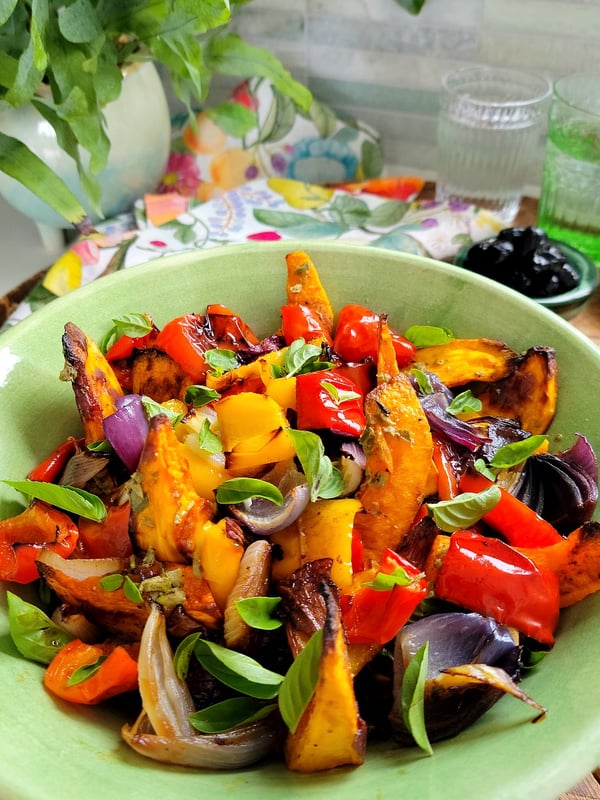 Roast Pumpkin, Red Onions & Red Pepper Salad