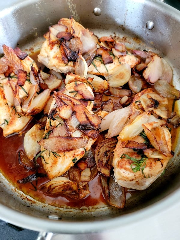 Chicken Breasts with Bacon & Shallots