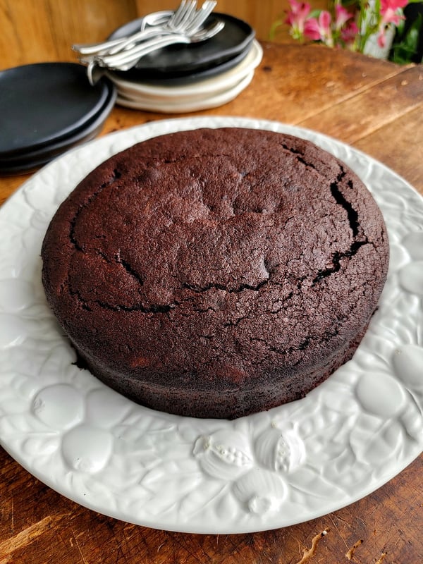 Chocolate Cake with Hazelnut Topping