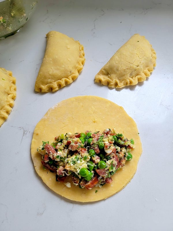 Chorizo Pasties with Roasted Tomato Sauce