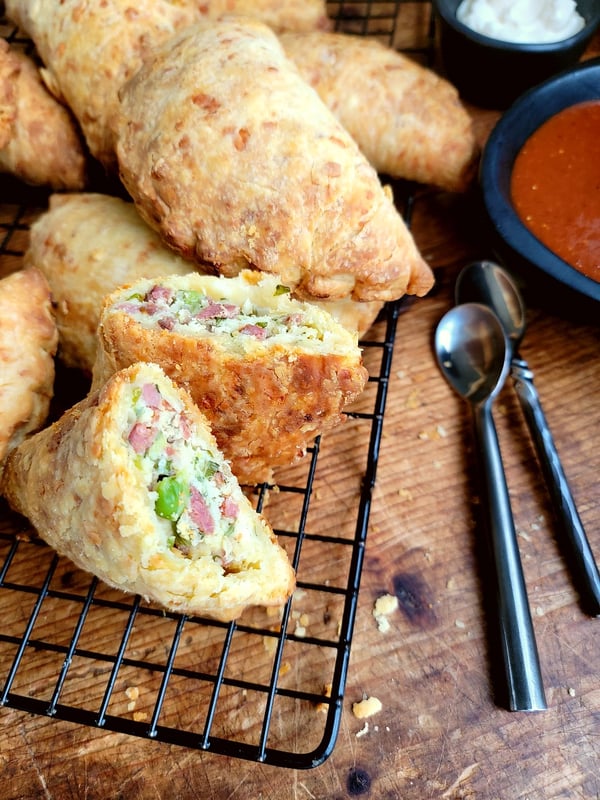 Chorizo Pasties with Roasted Tomato Sauce