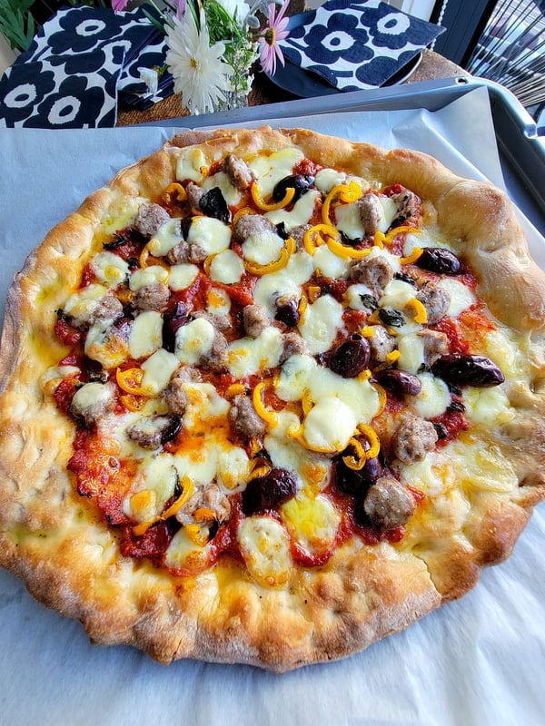 Pizza with Chorizo Sausage