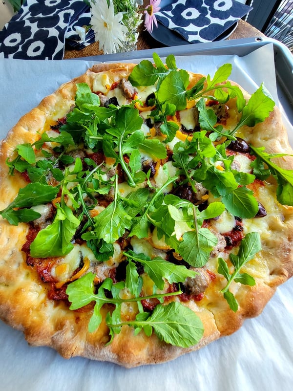 Pizza with Chorizo Sausage