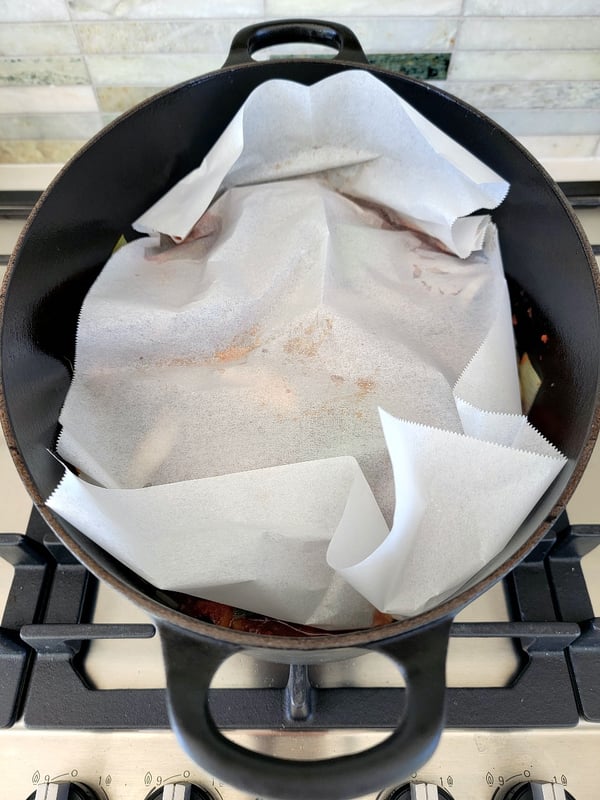 Cover stews with baking paper to keep moist.