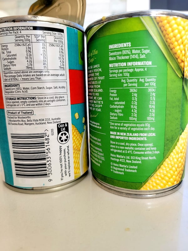 What is in a can of corn.