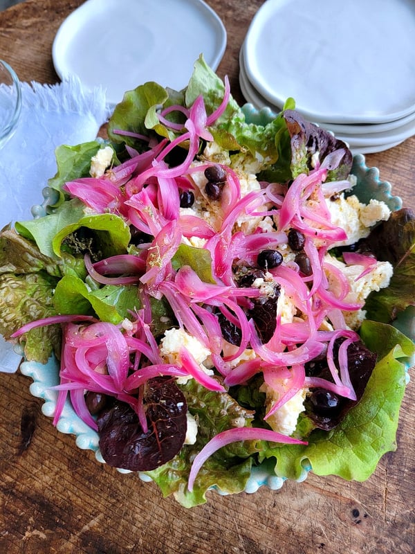 Pickled Red Onion & Feta Salad
