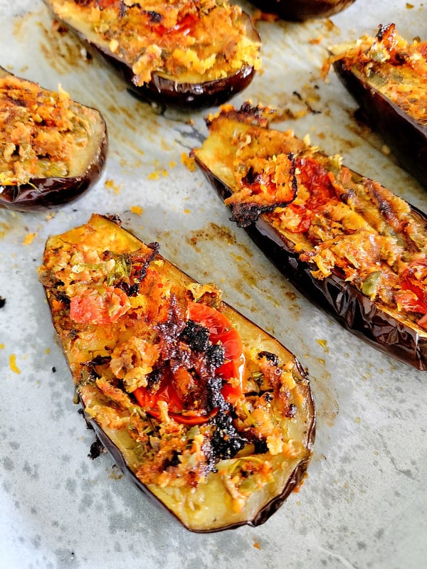 Sicilian Baked Eggplants with Capers & Tomatoes