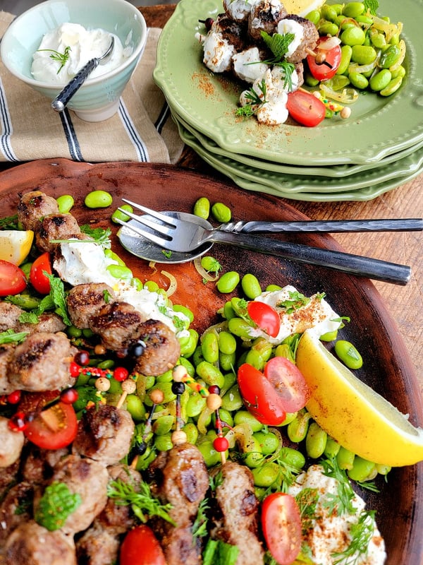 Lamb Meatballs with Edamame Beans