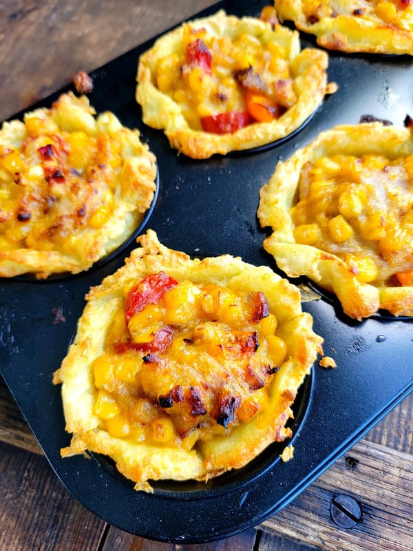 Potato Cups with Sweet Corn & Bacon