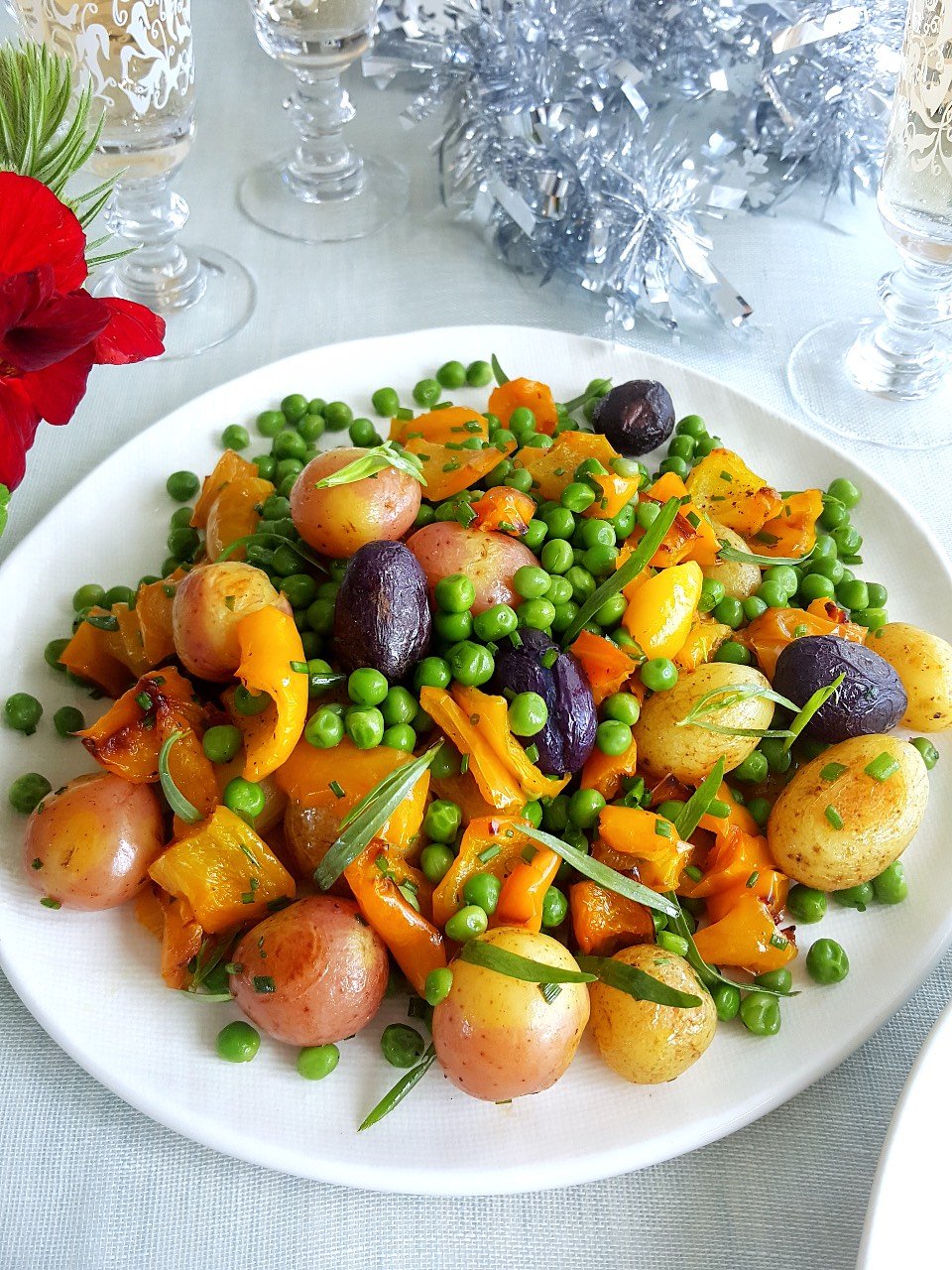 New Potato, Yellow Pepper & Pea Medley