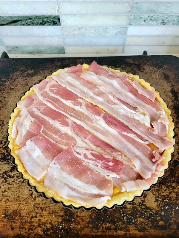 Sweet Corn Quiche with Bacon Topping
