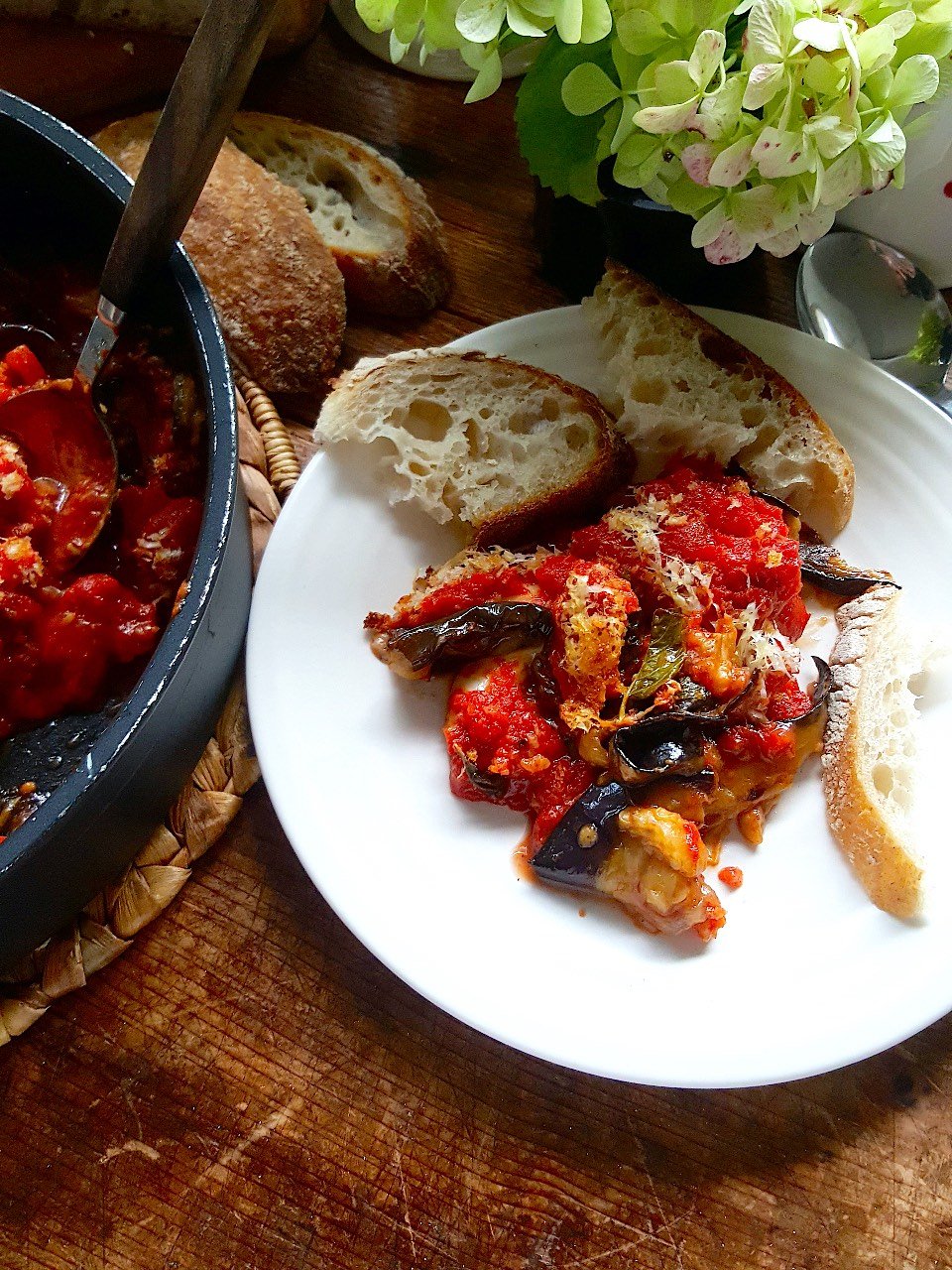 Baked Eggplant & Peppers