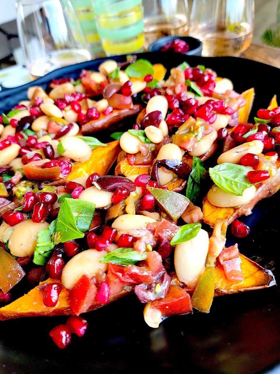 Baked Kumara with Mediterranean Salad