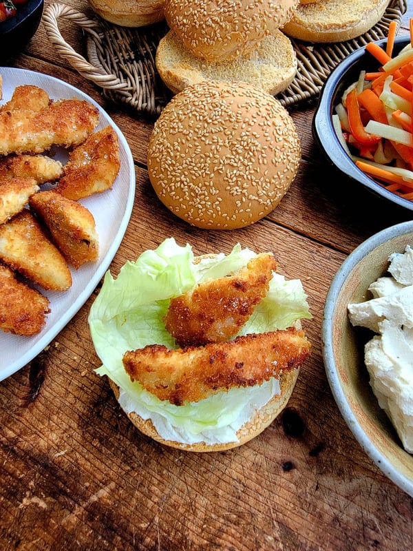Fish Burgies with Pickles