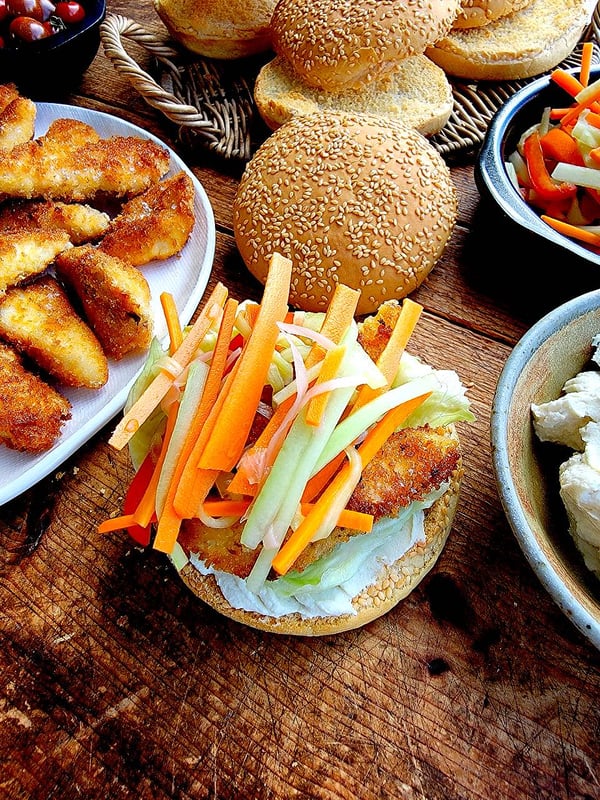 Fish Burgies with Pickles